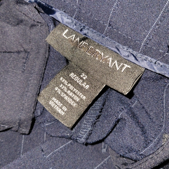 Lane Bryant Navy Blue Pinstripe 22 Regular Dress Trouser Pants - Picture 5 of 5